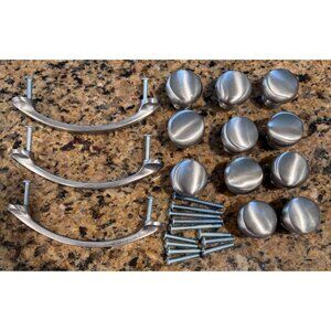 Satin Nickel Cabinet Knobs & Handles Set 11 Knobs & 3 Handles